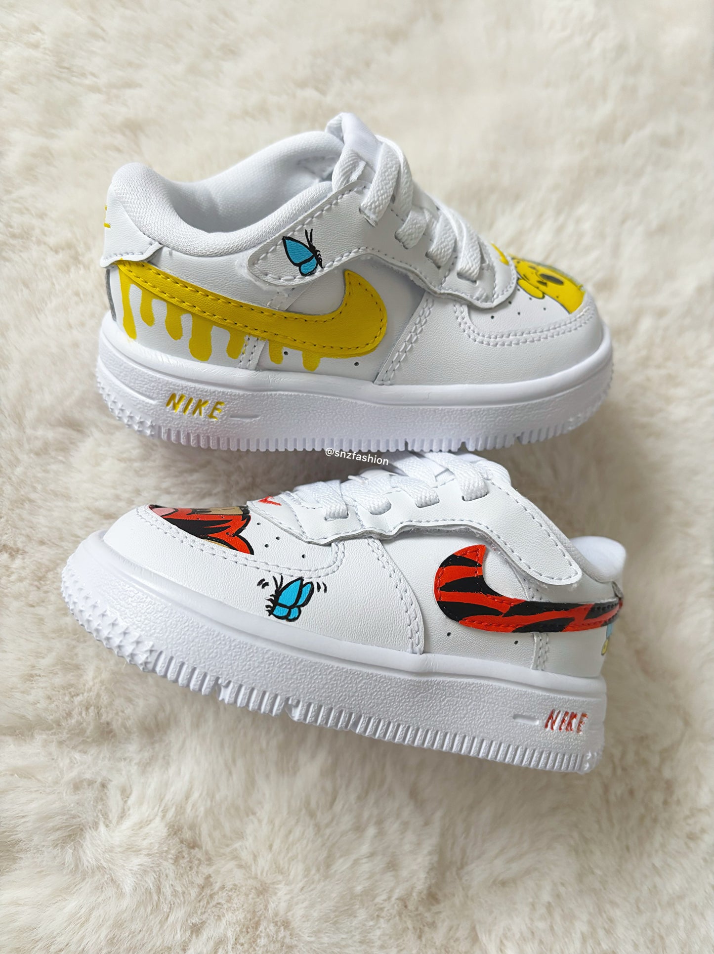 P00H BEAR x TIGGER NIKE AIR FORCE 1 EASY ON BABY/KIDS
