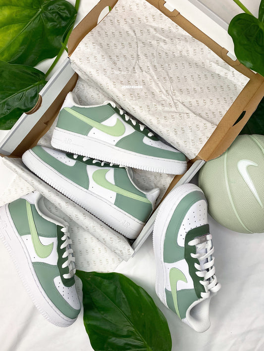 GREEN EARTH TONES NIKE AIR FORCE 1'S(BABY/KIDS)
