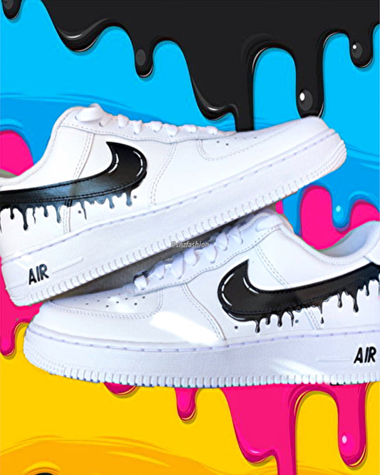 BLACK DRIP NIKE AIR FORCE 1'S