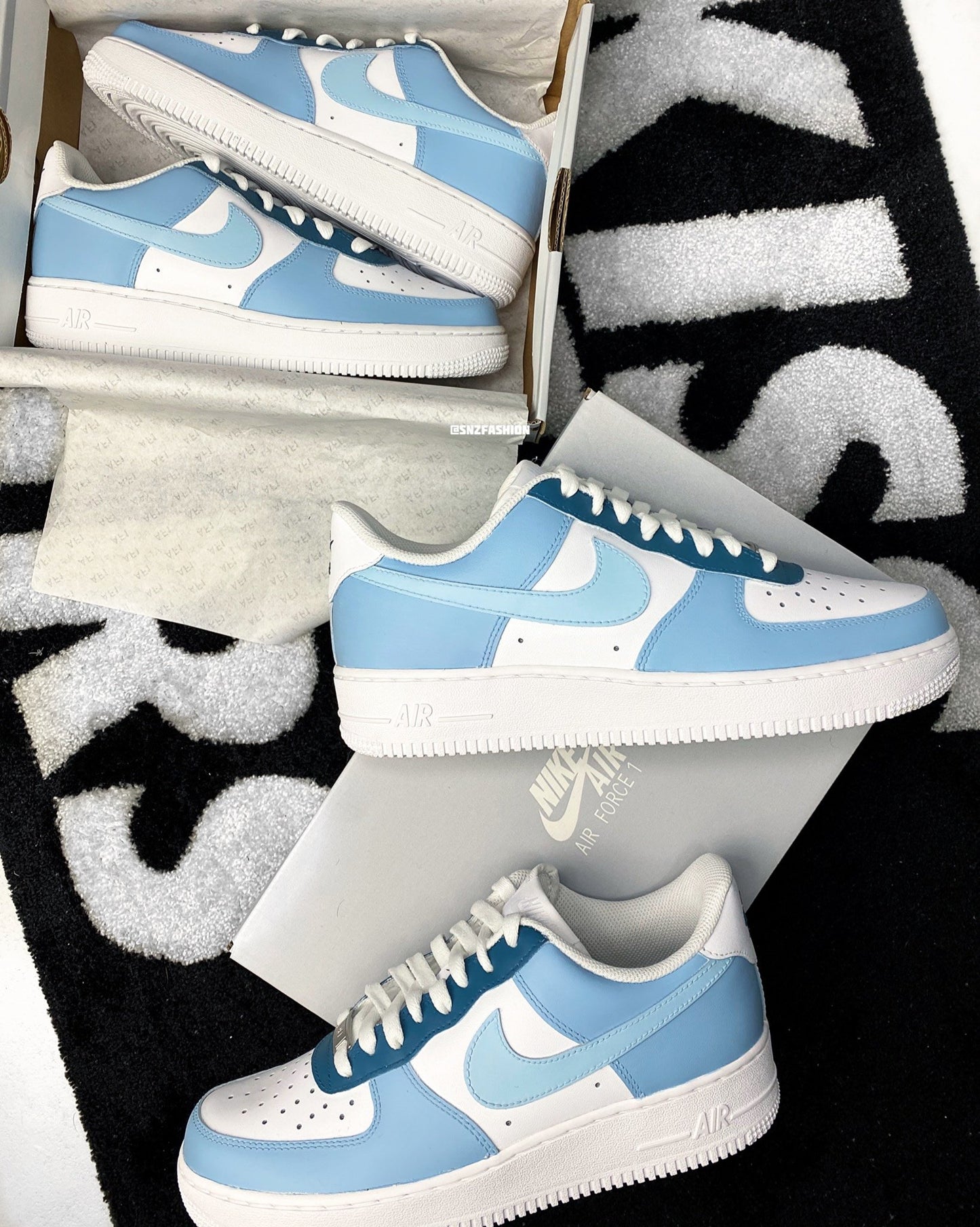 BLUE EARTH TONES NIKE AIR FORCE 1'S