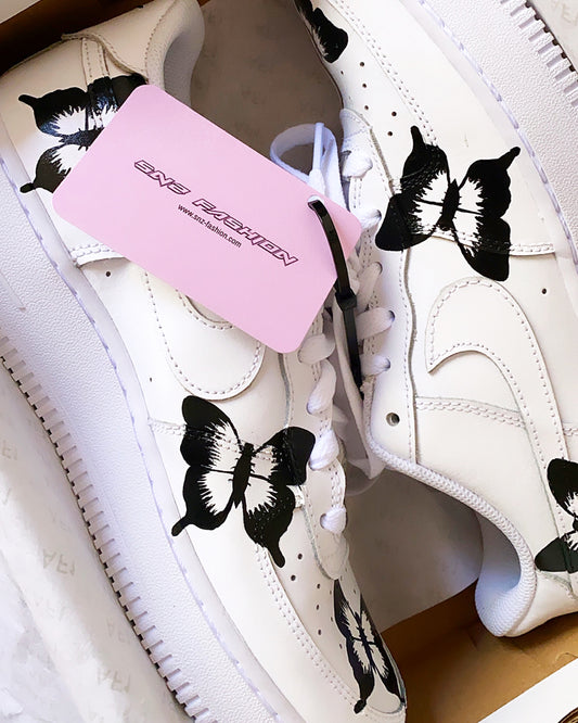 BLACK BUTTERFLIES NIKE AIR FORCE 1'S