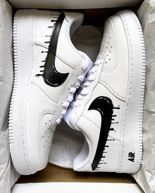 BLACK DRIP NIKE AIR FORCE 1'S