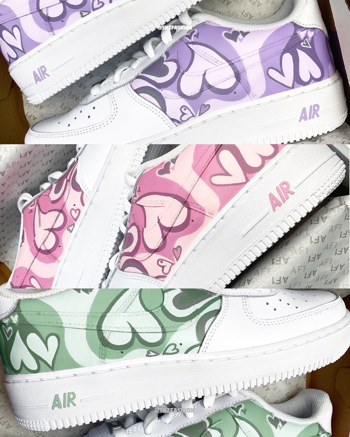 AESTHETIC HEARTS NIKE AIR FORCE 1'S (more colours)