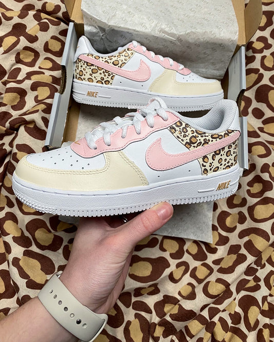 LEOPARD PRINT NIKE AIR FORCE 1'S (BABY/KIDS/ADULTS)