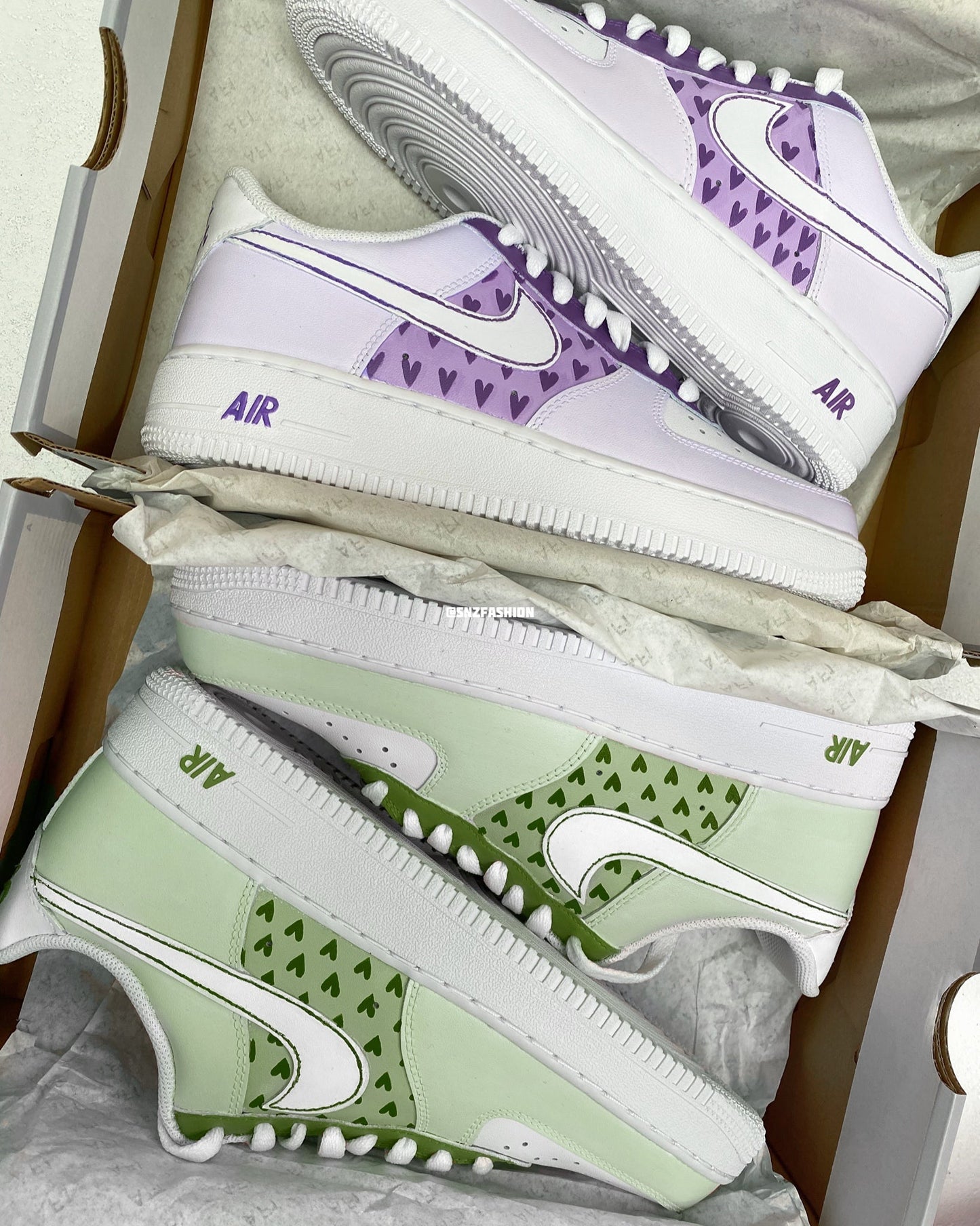 PASTEL HEARTS NIKE AIR FORCE 1'S (more colours)